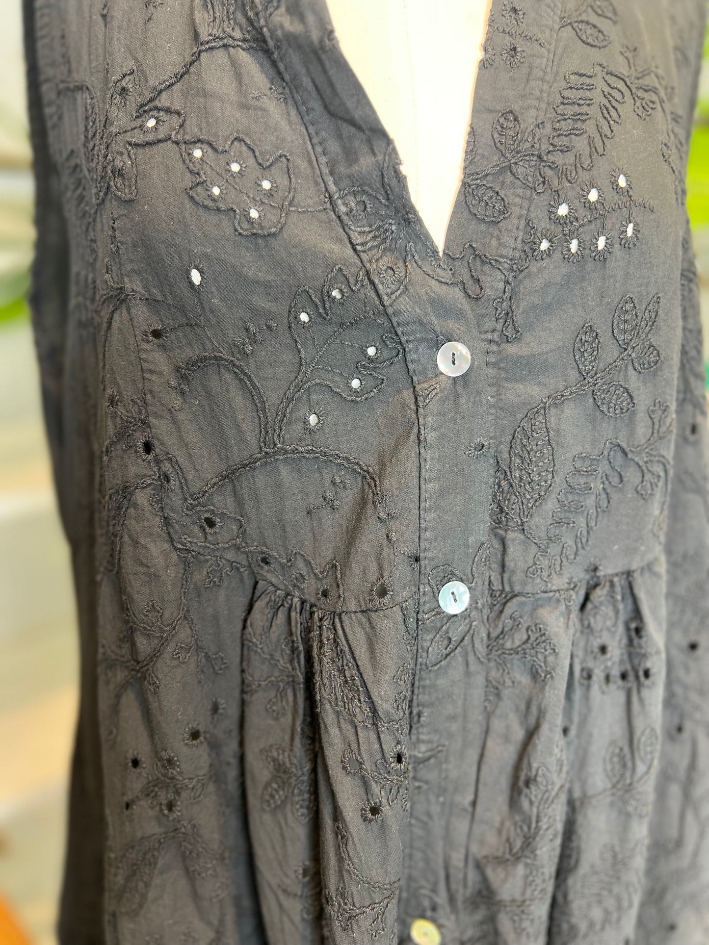 Bethany Black 100% Cotton Dress (OneSize)