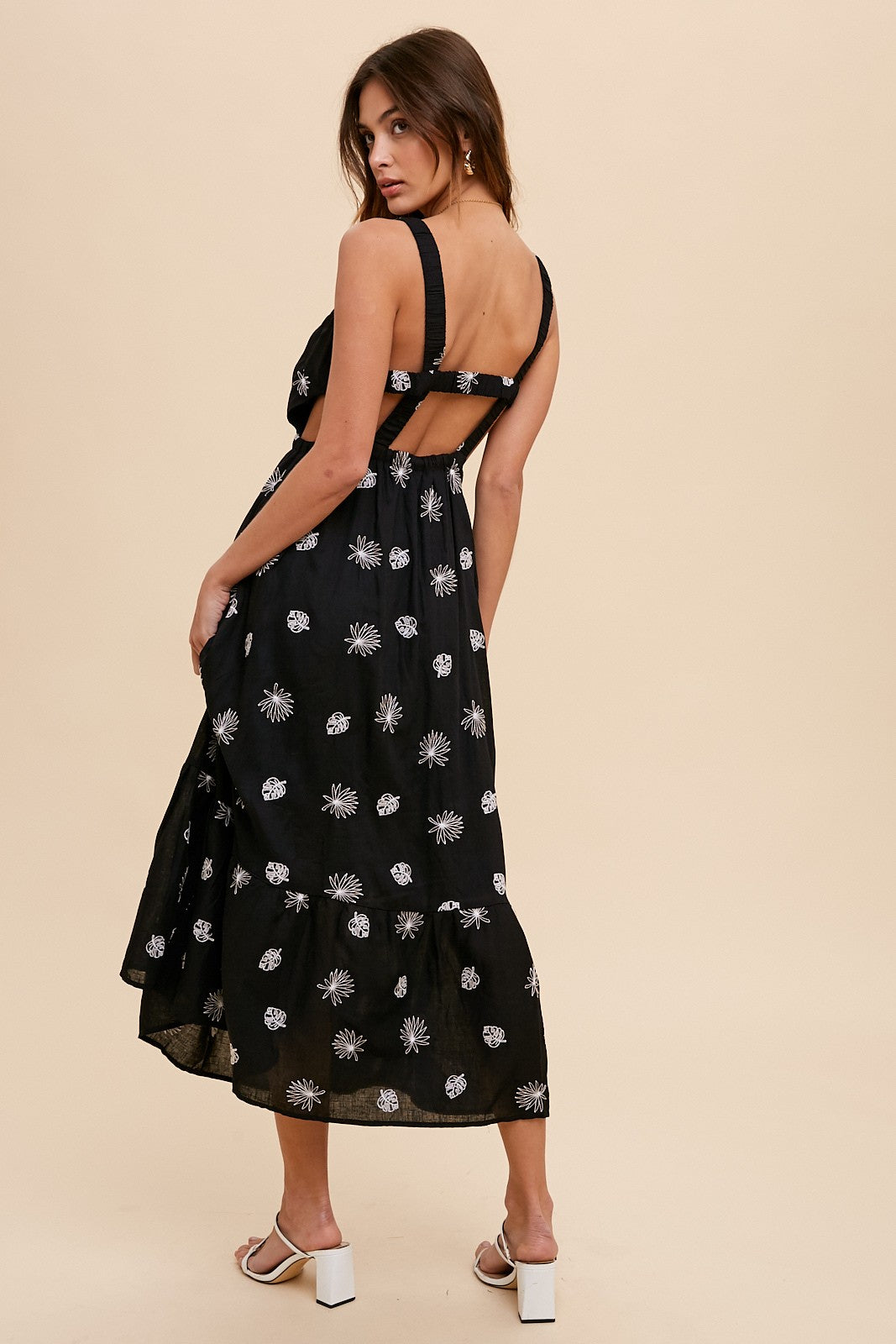 Malibu B/W Embroidered Dress